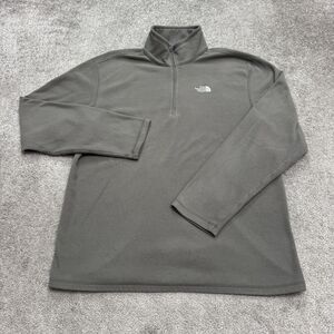 The North Face TKA 100 Glacier 1/4 Zip Fleece Jacket Men Large Gray Outdoor Hike